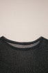 Black Metallic Glitter Mesh Long Sleeve Top